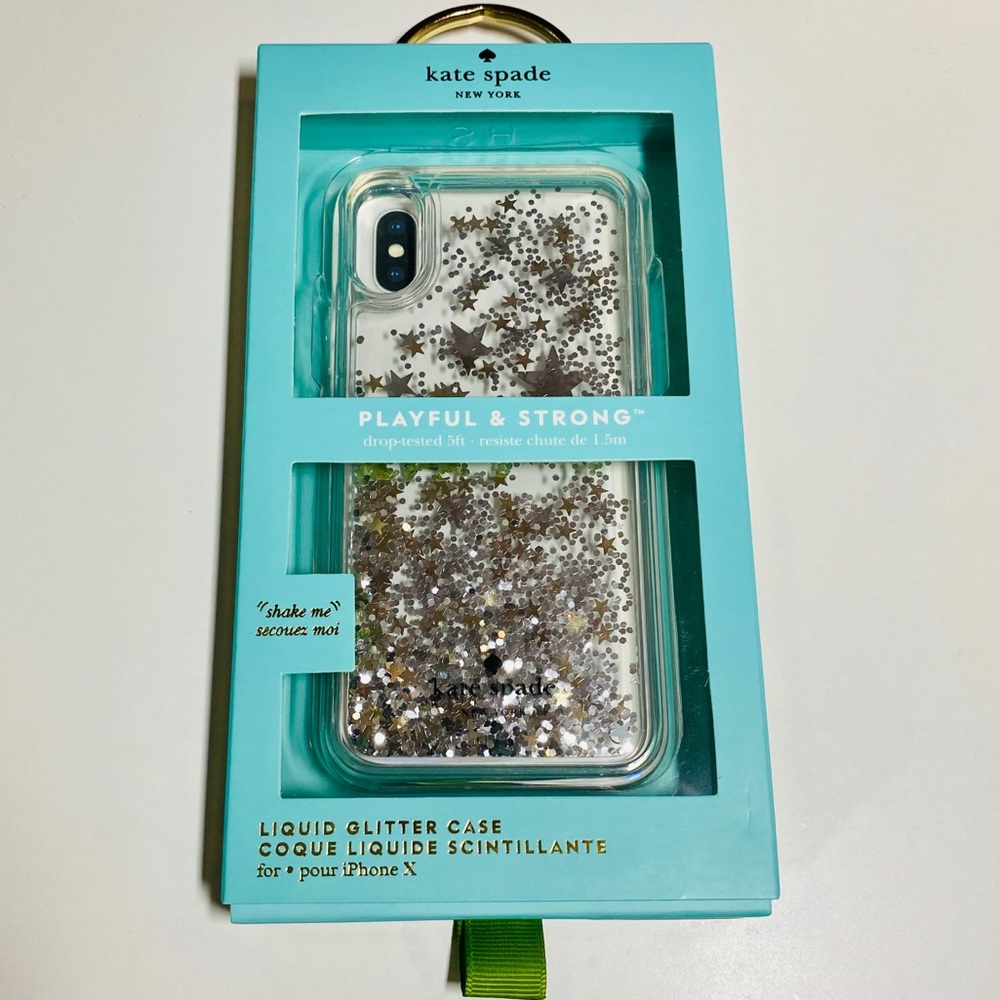 Kate spade iPhone X/XS liquid glitter star case